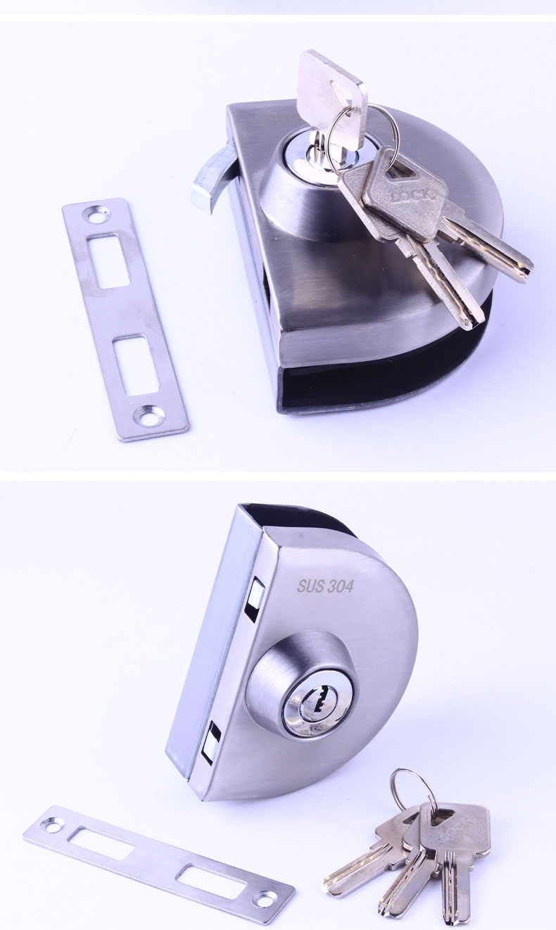 玻璃锁推拉单双玻璃锁办公室单双免打孔