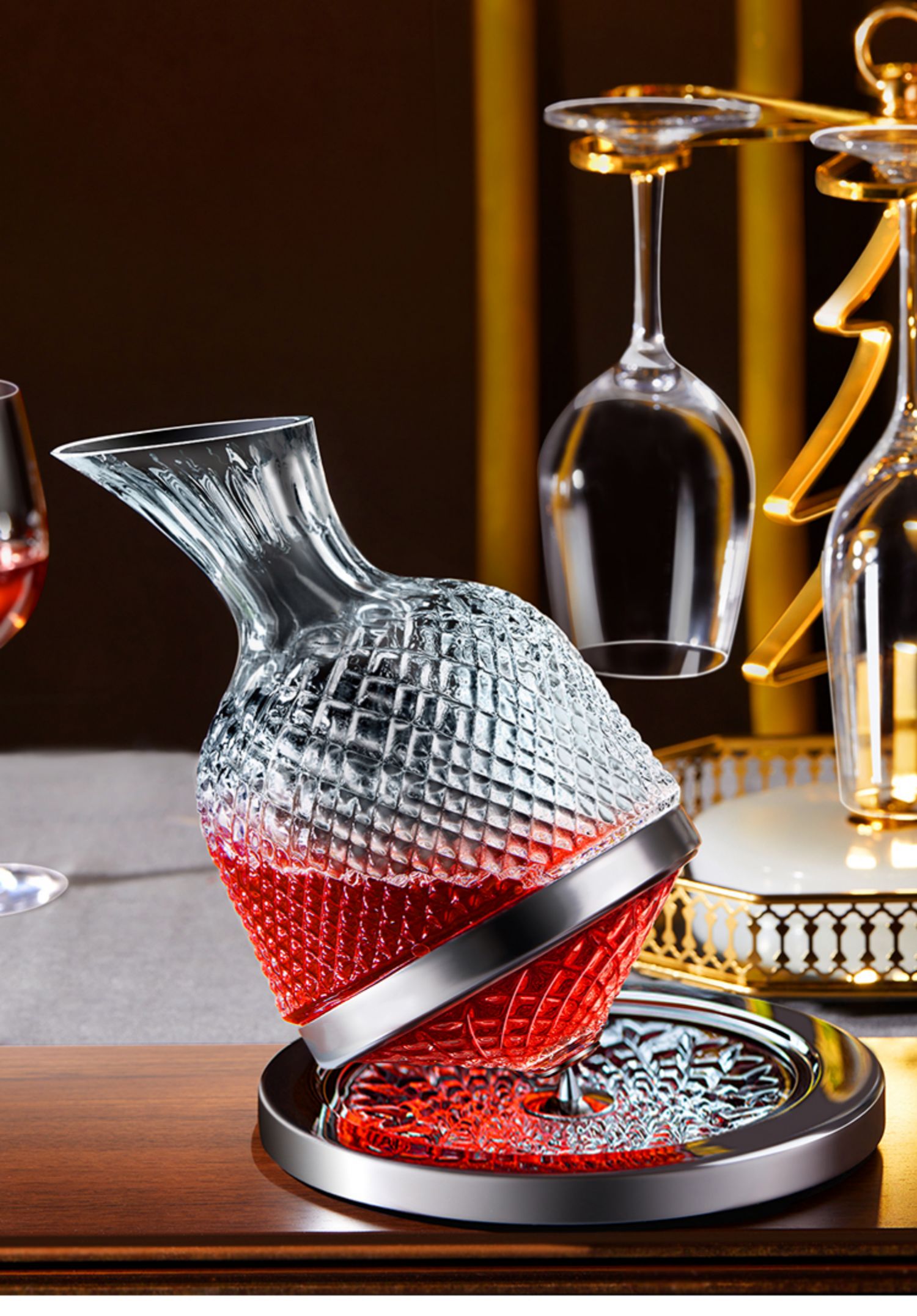 艺呈(yicheng)家居器皿 yicheng旋转不倒翁醒酒器红酒家用轻奢奢华