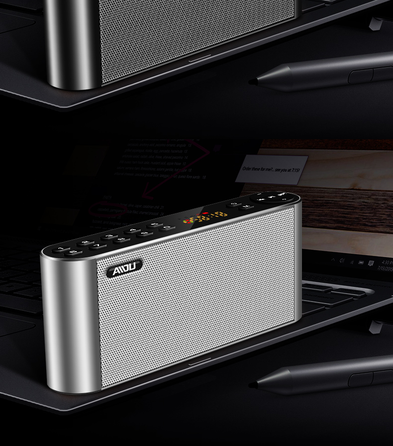 aidu爱度q8蓝牙音箱手机无线迷你音响重低音炮电脑音箱随身听老人插卡