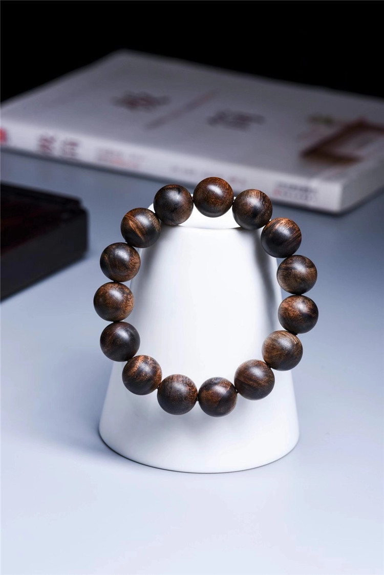 居典judian文莱沉香手串14mm沉水天然老料纹路清晰沉香木民族风佛珠