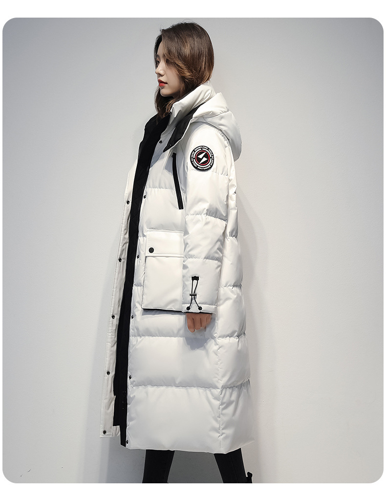 极寒新款羽绒服女装中长款过膝休闲加厚工装羽绒外套【价格 图片 品牌