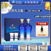 洋河(YangHe)蓝色经典 天之蓝 52度 480ml*2 礼盒装(新老包装随机发货)浓香型白酒 口感绵柔