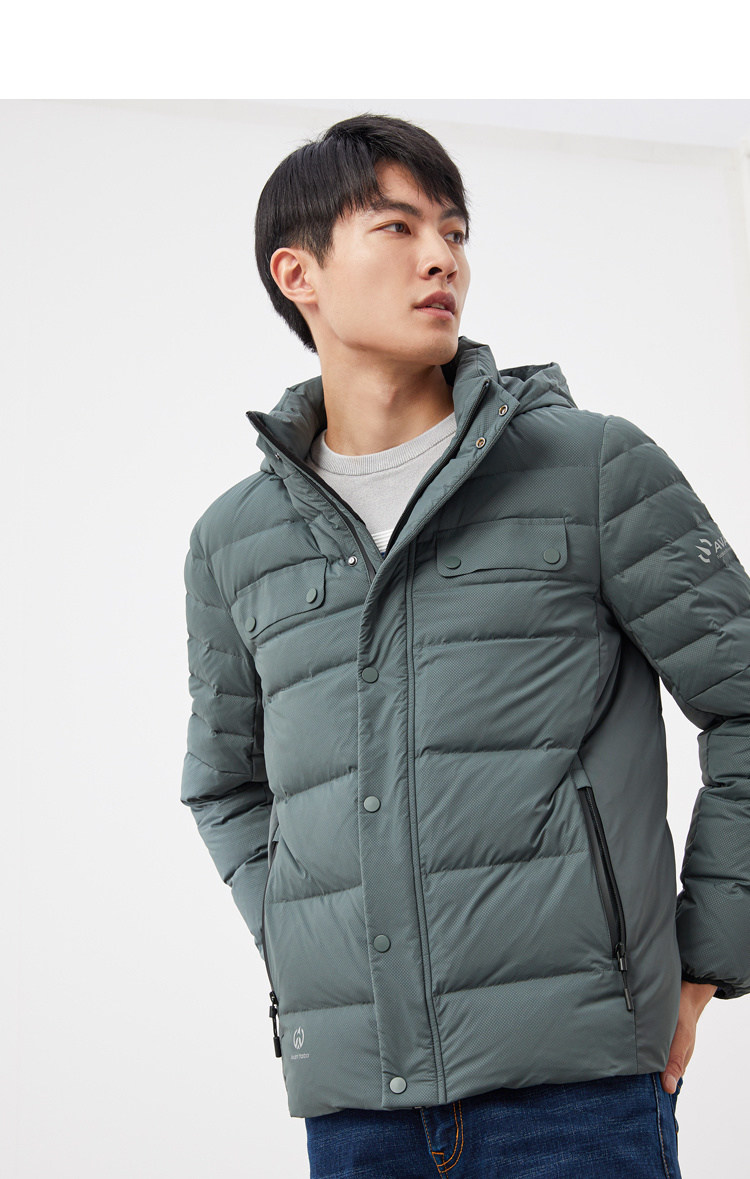 海澜之家(hla)男士羽绒服 hla海澜之家男装休闲鹅羽绒服冬季时尚花纹