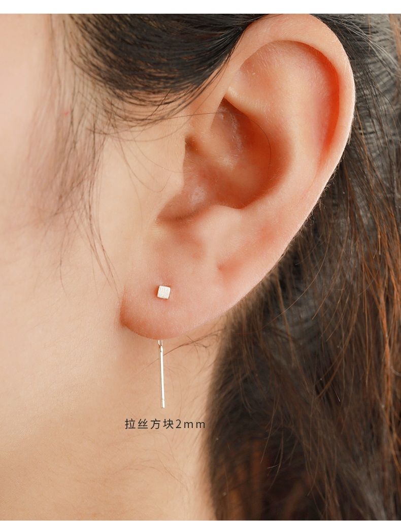 s925纯银耳线小耳垂适合耳环女气质红显脸瘦的耳链长款耳饰耳钉