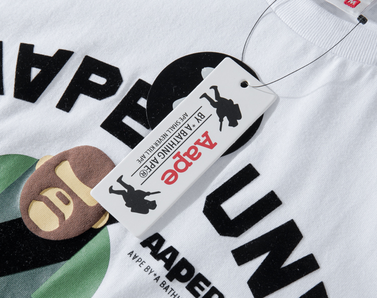 aape夏季新款绿色原始猴子印花潮派街头情侣款松圆领短袖t恤