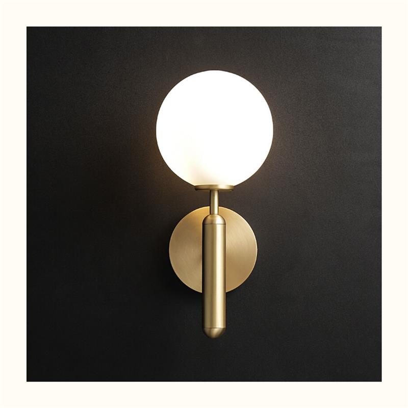 全铜床头壁灯轻奢后现代简约客厅背景墙过道复古创意个性圆球壁灯