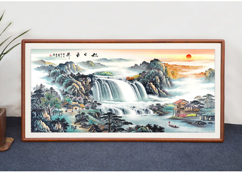 封后(fenghou)十字绣 封后旭日东升十字绣2019新款绣客厅线绣大幅山水