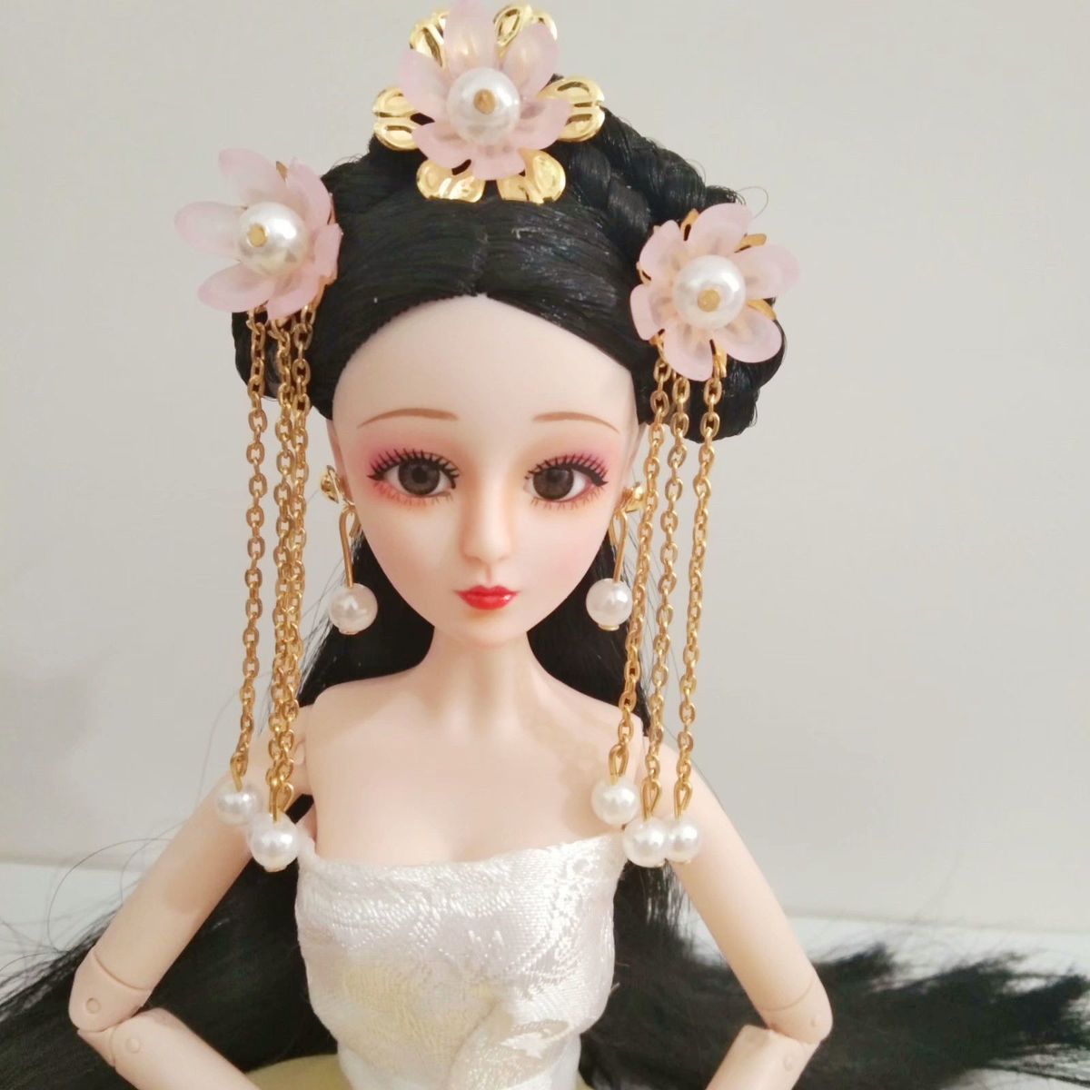 30厘米娃娃头饰古装芭比娃娃头饰娃娃古装首饰发饰饰品凤冠发簪花朵