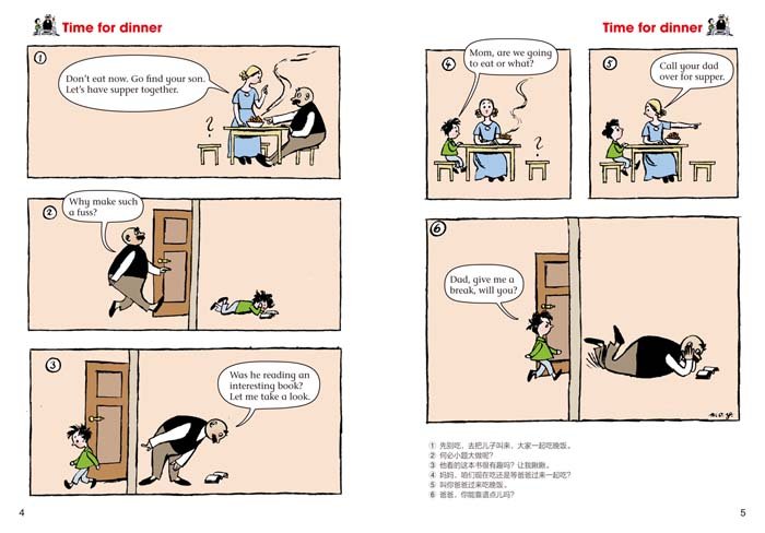 鹏辰正版父与子全集一少儿英语彩色版英语分级阅读