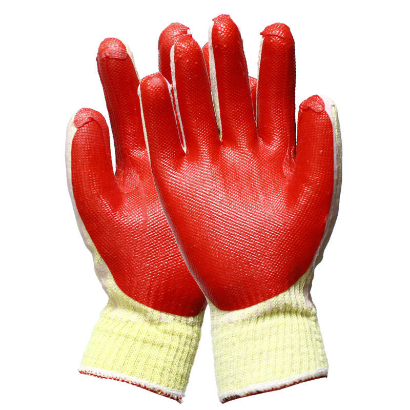 狼行记手套双狼胶片耐磨建筑工地搬砖加厚耐热防滑扎钢筋劳保蓝412