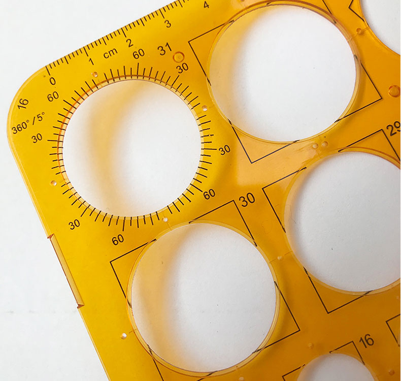 喻娄画圆模板尺1-36mm 画圆器 画圆工具尺 圆形设计制图绘图模板尺子