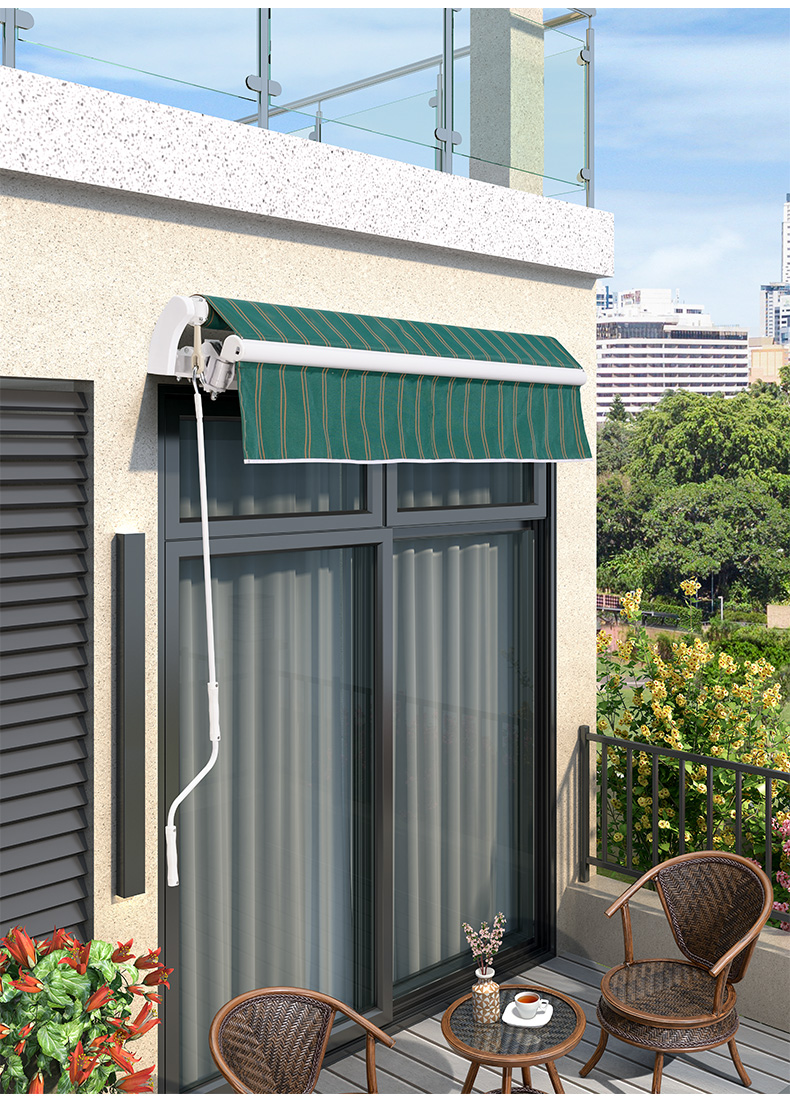 遮阳棚户外伸缩式手摇阳台院子防雨遮阳篷雨棚电动伸缩顶棚遮雨棚定制