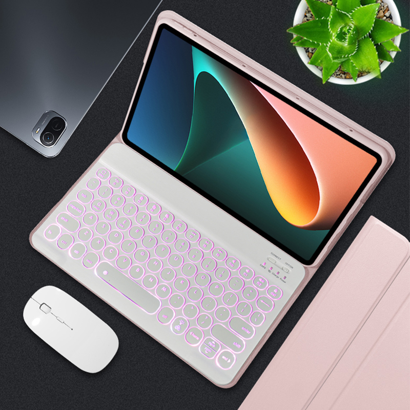 坚酷 小米平板5蓝牙键盘米5pro保护套11英寸皮套圆按键帽2021款xiao