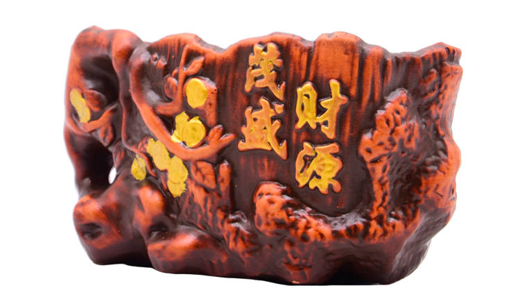 财源茂盛寓意花盆容器陶瓷仿古居家中式陶瓷文竹小榕树花盆