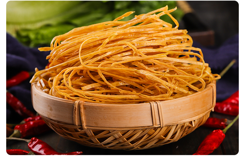 云丝豆腐丝干凉拌天然豆油皮豆制品干货油豆皮丝腐竹丝豆丝500g