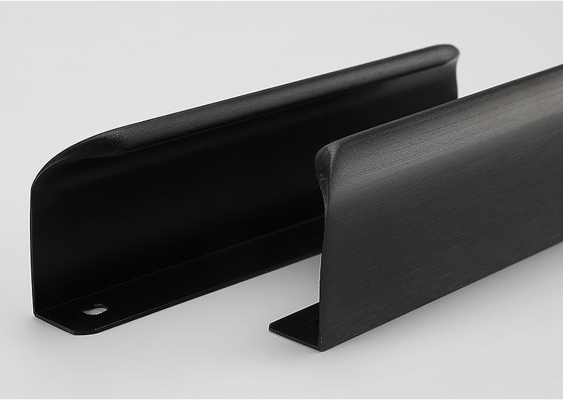 隐形拉手黑色免打孔轻奢金色抽屉暗拉手现代简约橱柜柜门铜色拉手黑色