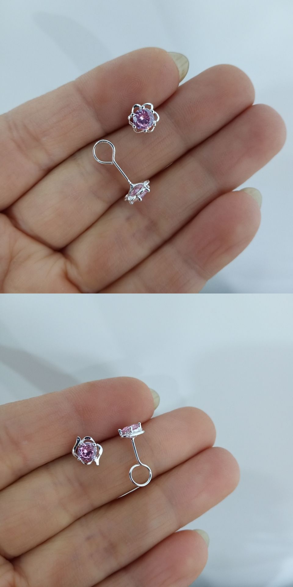 chunmi银耳钉女999纯银弯钩防耳环耳坠甜美清新简约百搭银耳饰