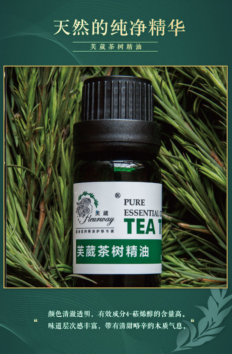 芙葳茶树精油10ml精油祛痘控油香薰提神净化空气居家旅行随身宝