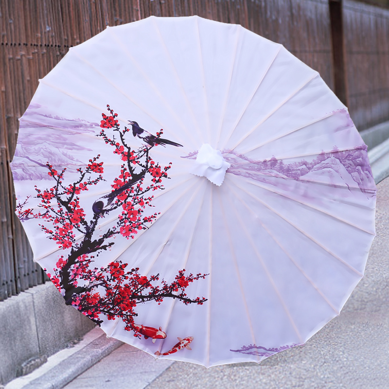 欧缔兰工艺制品 油纸伞防雨遮阳实用中国传统梅花绸布伞古风舞蹈摄影