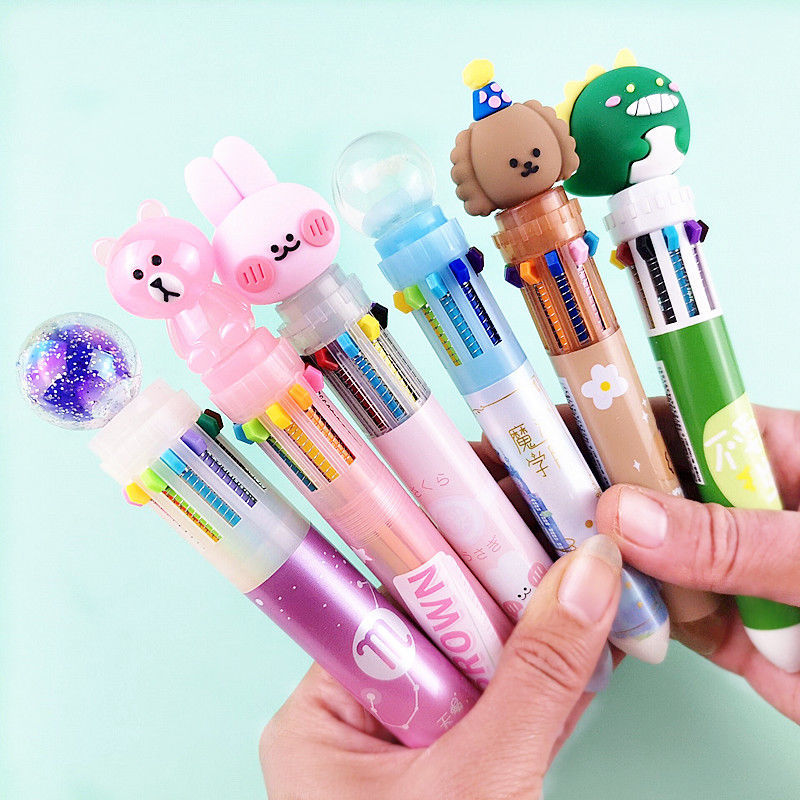 星座12色圆珠笔十彩夜光创意多功能学生按动彩色圆珠笔多色原子笔和硕