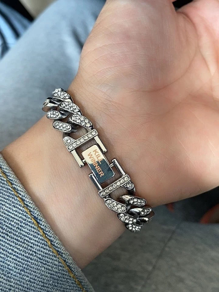 过毒killwinner手链项链回到未来双排镶钻古巴手链潮牌王嘉尔同款