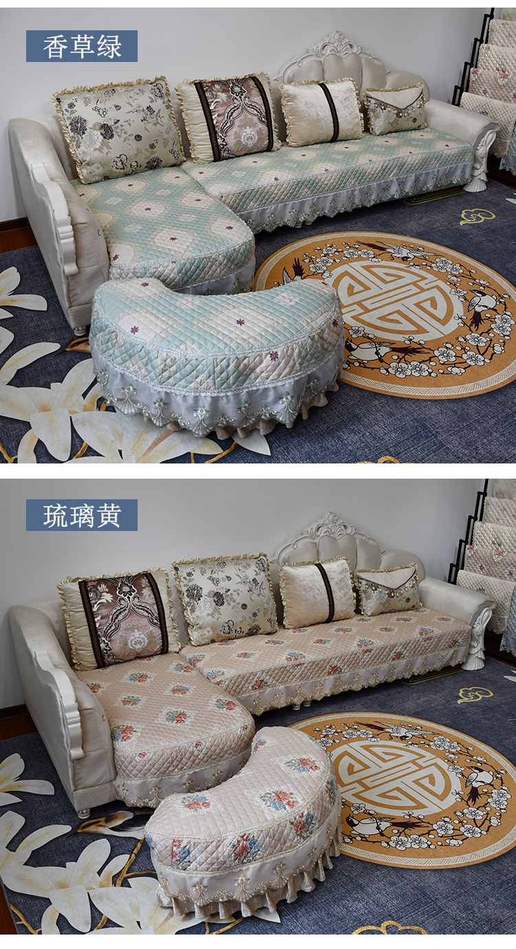 欧式四季通用简欧客厅坐垫套定做防滑全包全盖沙发套罩