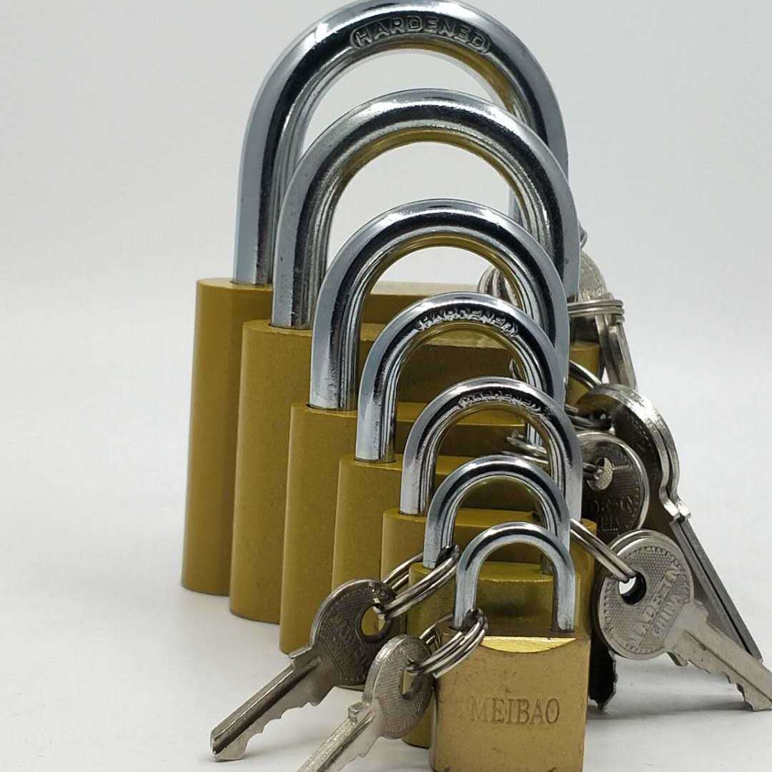 仿铜色挂锁老式学生宿舍门挂锁大门挂锁行李箱小锁通开锁一盒批发仿铜