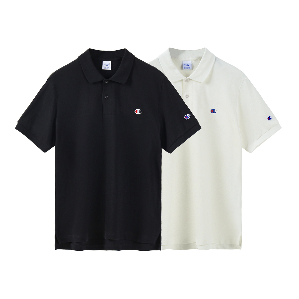 champion冠军短袖男女夏季小c标刺绣情侣装休闲运动polo衫c3f356