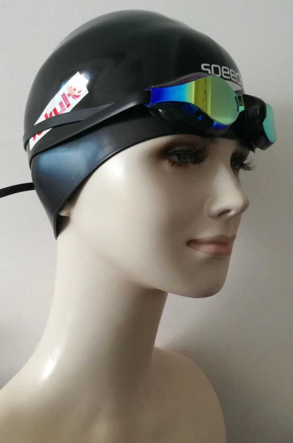 speedo速比涛夏季新款镀膜游泳眼镜男女大框高清防水专业竞速泳镜白色