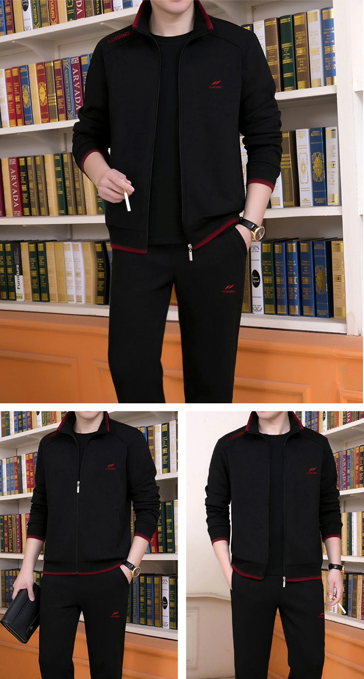 品牌特卖传奇保罗运动套装男春季两件套中年男士运动装爸爸休闲秋春