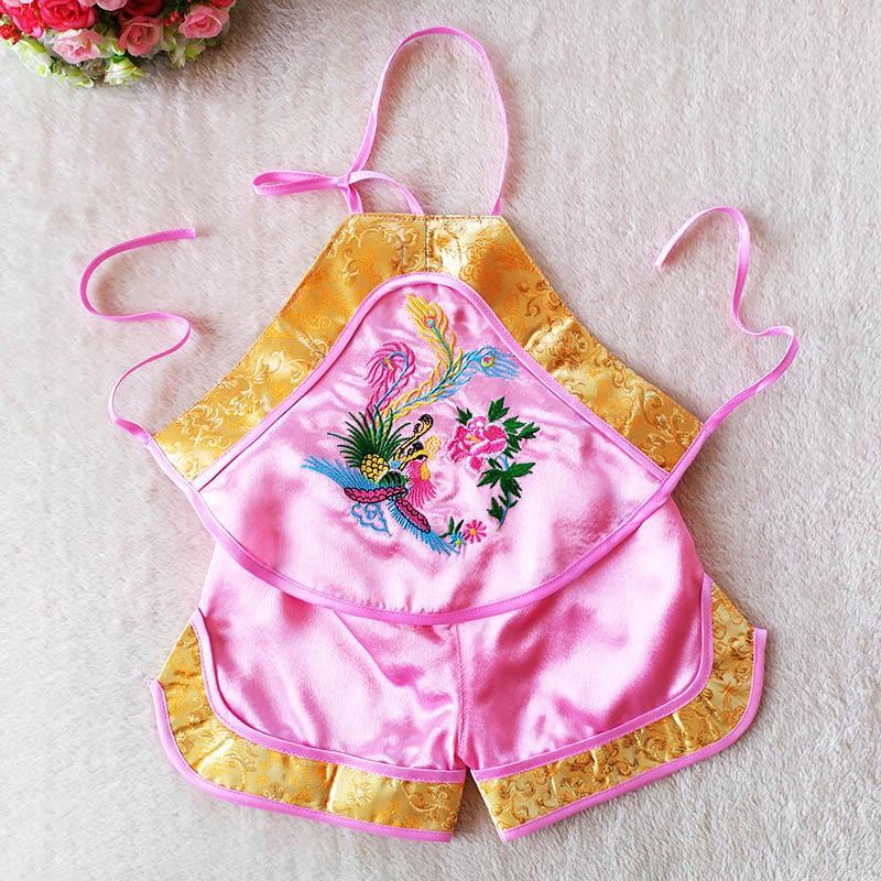 宝宝肚兜儿童肚兜夏薄款套装男女婴儿小红兜兜12345岁幼儿演出服