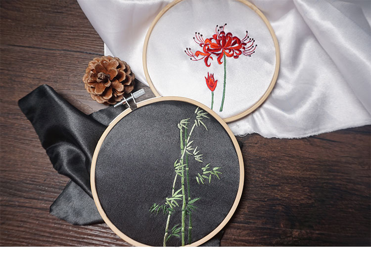 京兰 苏绣刺绣diy初学套件苏绣古风手帕男女士彼岸花刺绣手帕 苏绣