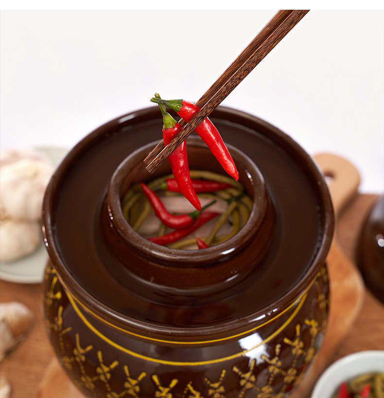 四川泡菜坛子陶瓷小号家用腌菜土陶缸加厚酸菜厨房密封罐老式传统 封