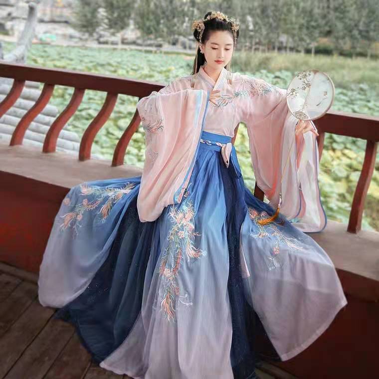 汉服女装襦裙仙女裙中国风学生凤栖汉服套装女学生古装长款中国风交领