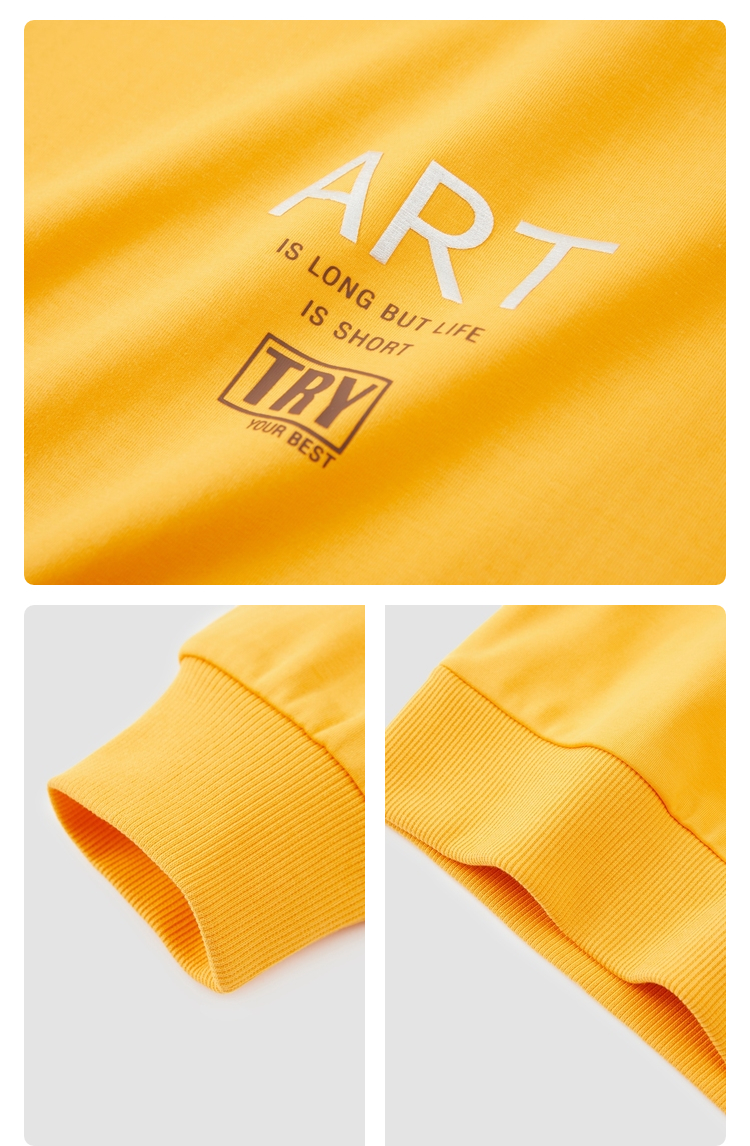 semir森马2020秋季新款简约时尚圆领撞色字母印花套头加绒卫衣男