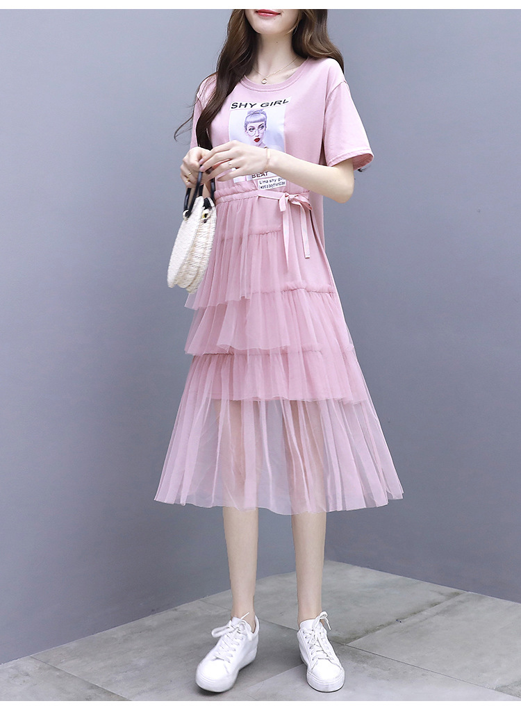 优选短袖连衣裙女休闲2019夏装新款裙子仙女超仙森系纱仙女印花气质