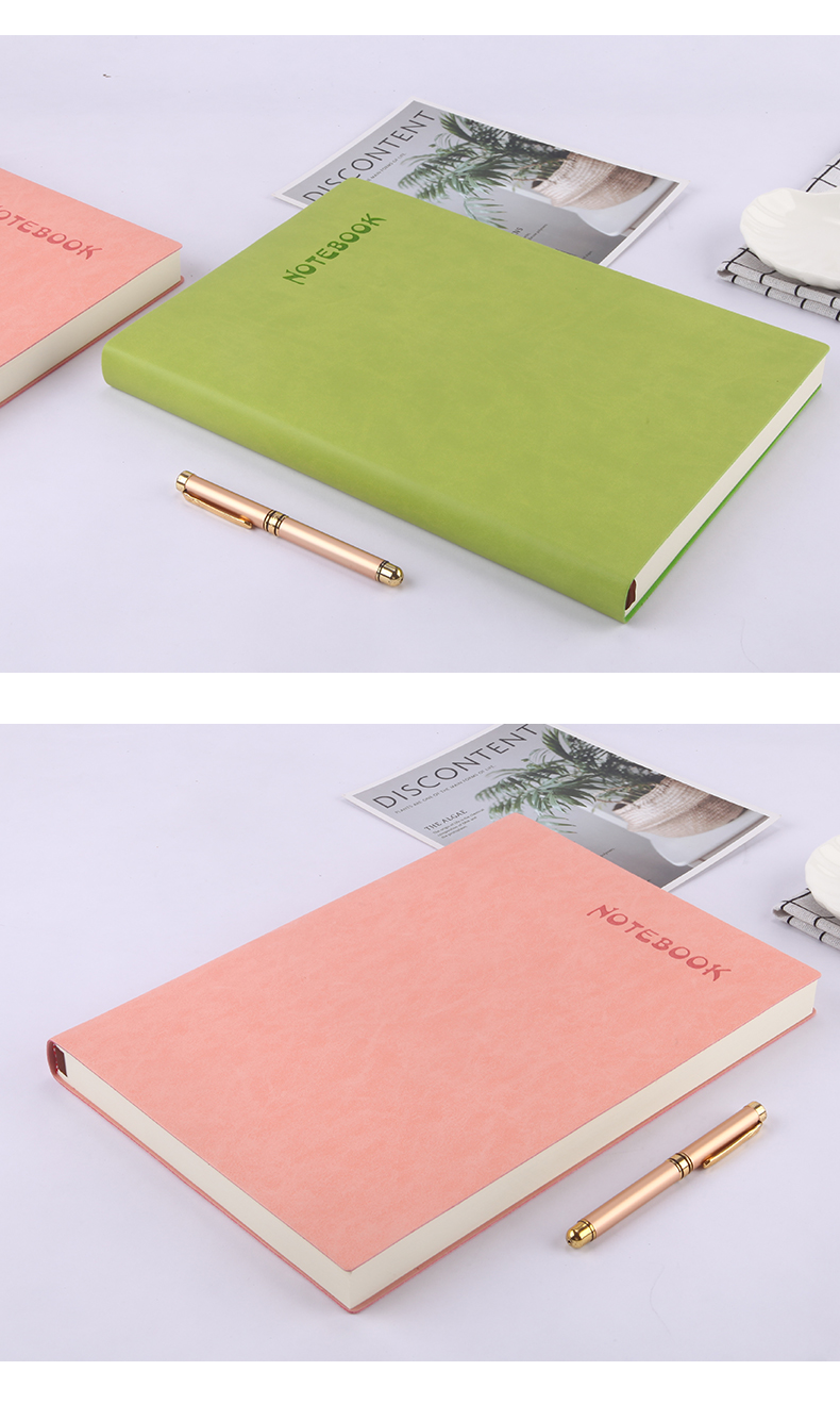 笔记本大本子a4加大加厚大号商务记事本工作记录本超厚软皮面本横线本