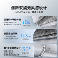 美的Midea新1级能效1.5匹变频空调KFR-35GW/N8WF1Pro节能控温灰挂壁式冷暖空调6年质保