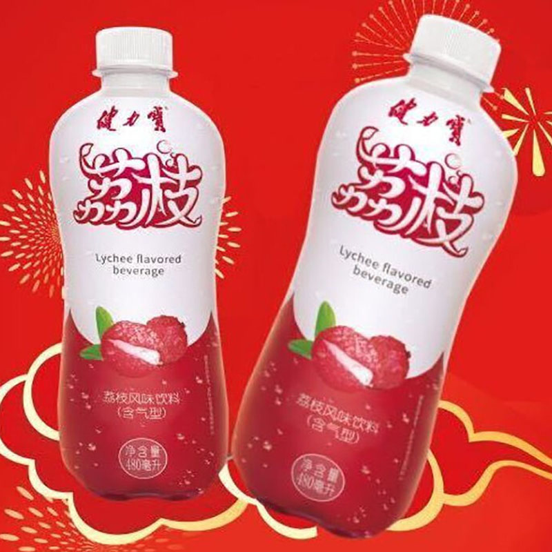 健力宝荔枝味瓶装饮料480ml果味饮料碳酸饮料夏季饮品