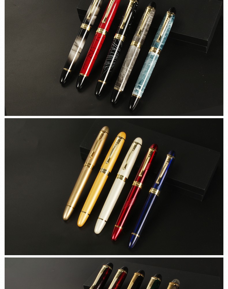 金豪x450钢笔金属礼盒铱金笔书法美工笔男女商务办公练字用笔明尖