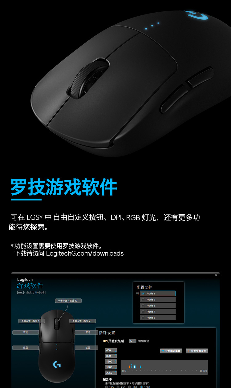 顺丰买1送3罗技gprowireless无有线游戏机械鼠标gpw粉色王电竞专用