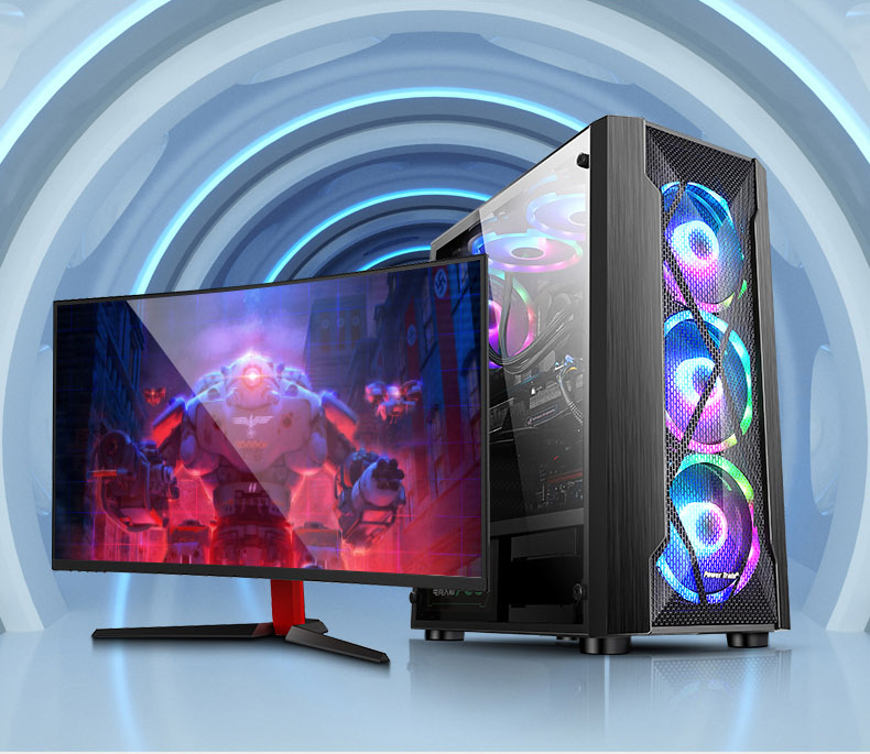 积至evesky征服者电脑机箱台式主机箱水冷游戏机箱侧透atx大板