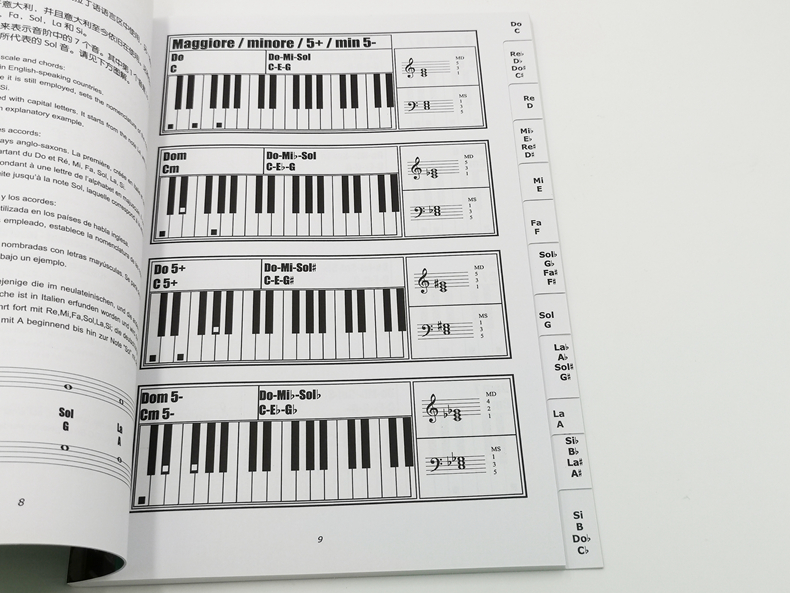 醉染正版鋼琴和絃圖表大全384個和絃指法速查表原版引進圖書意大利卡
