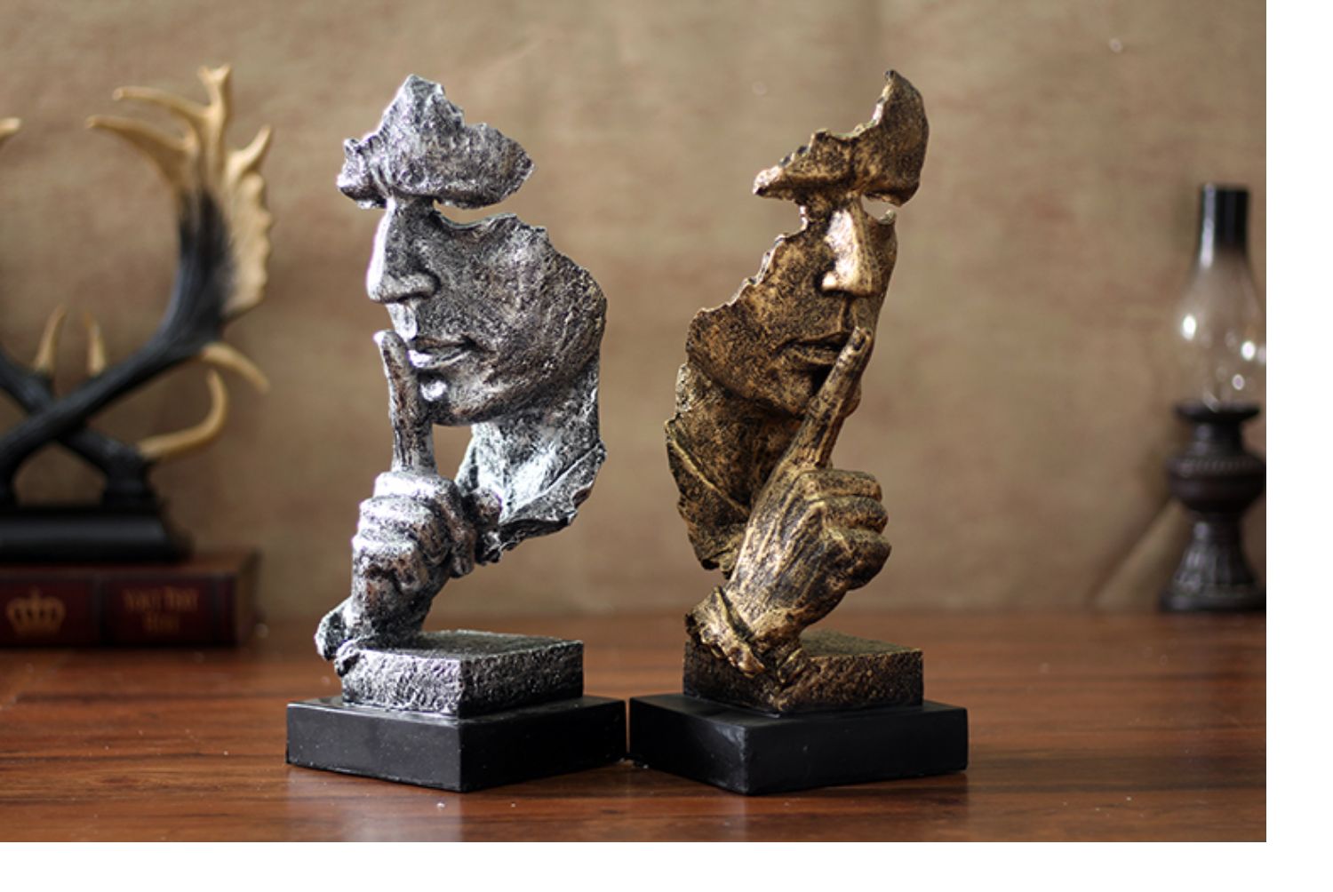 优选好货简约沉默是金工艺品摆件北欧塑办公室客厅艺术品装饰品咨询