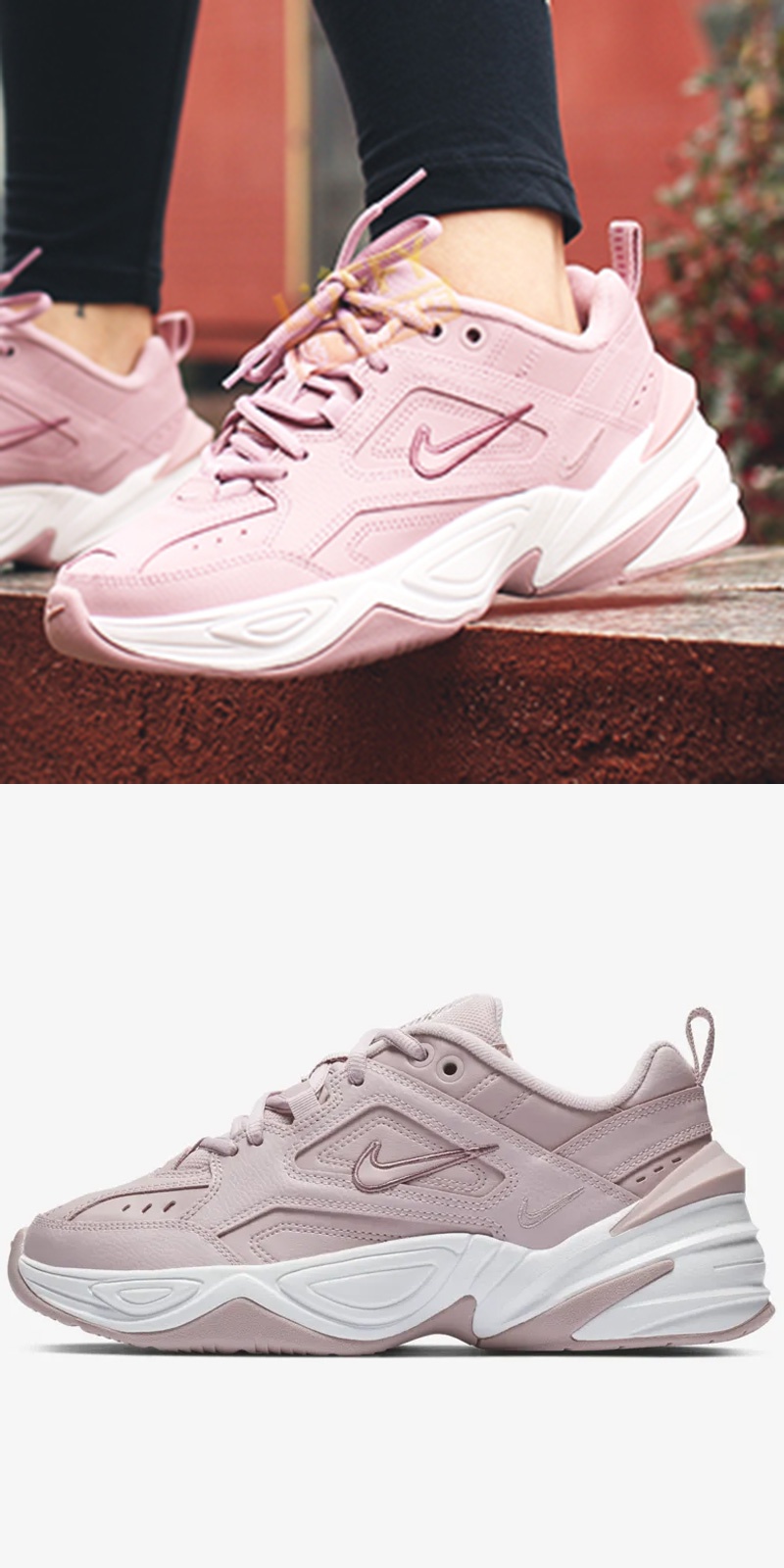 nike耐克女鞋粉色休闲鞋2021春季新款m2k透气运动鞋子