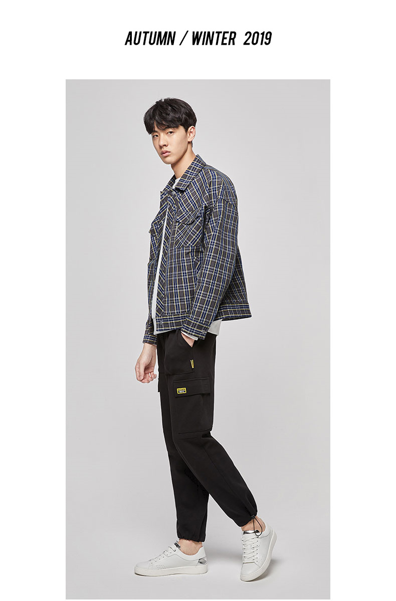 gxg男装2019年秋季格纹夹克外套gy121369e