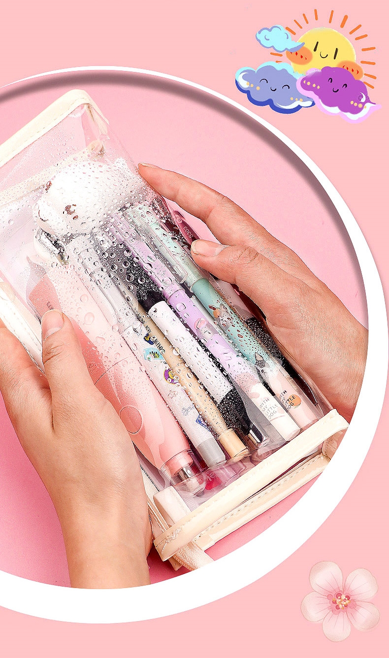 得力(deli)办公文具nbx 得力(deli)透明笔袋网红2022新款流行简约大