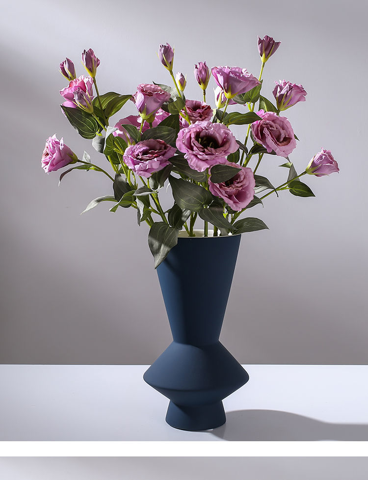 《欧式洋桔梗仿真花摆件客厅高档绢花插花花束卧室房间装饰假花摆设