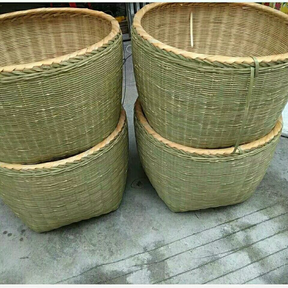卡质垃圾箩竹箩水果箩直径48cm高36cm3个起发
