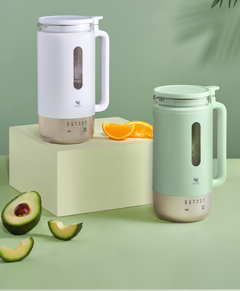 美的布谷迷你豆浆机家用小型破壁机免过滤多功能自动免煮12人清新绿